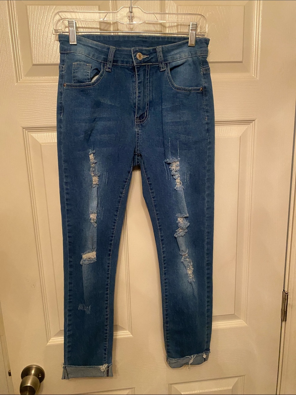 Blue Distressed Women’s Jeans